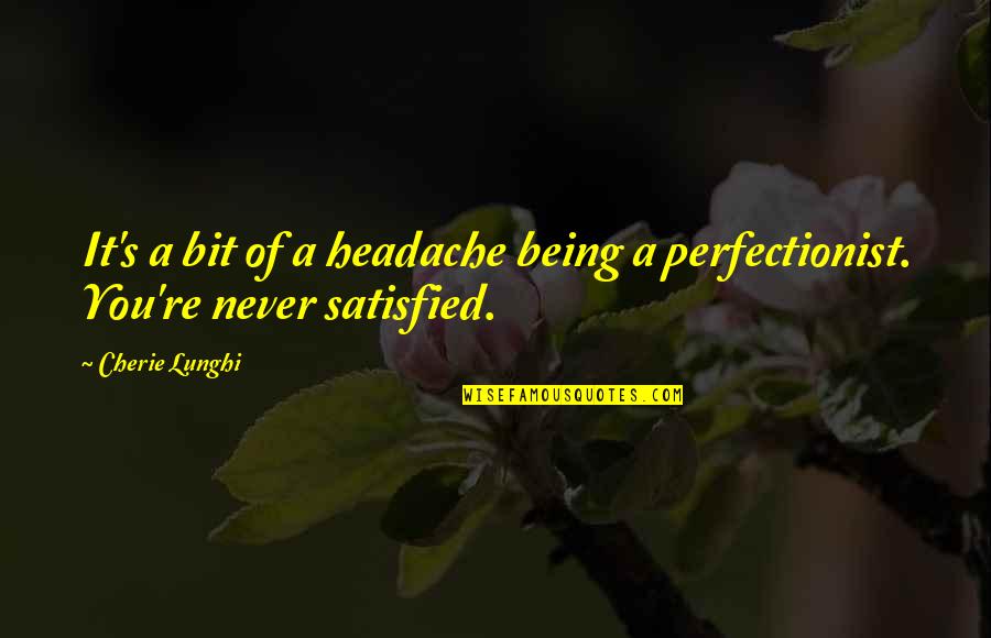 Being A Perfectionist Quotes By Cherie Lunghi: It's a bit of a headache being a