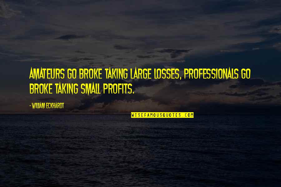 Being A Priority In A Relationship Quotes By William Eckhardt: Amateurs go broke taking large losses, professionals go