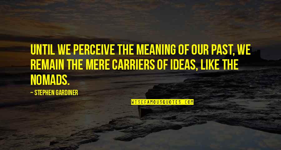 Being A Reflective Practitioner Quotes By Stephen Gardiner: Until we perceive the meaning of our past,