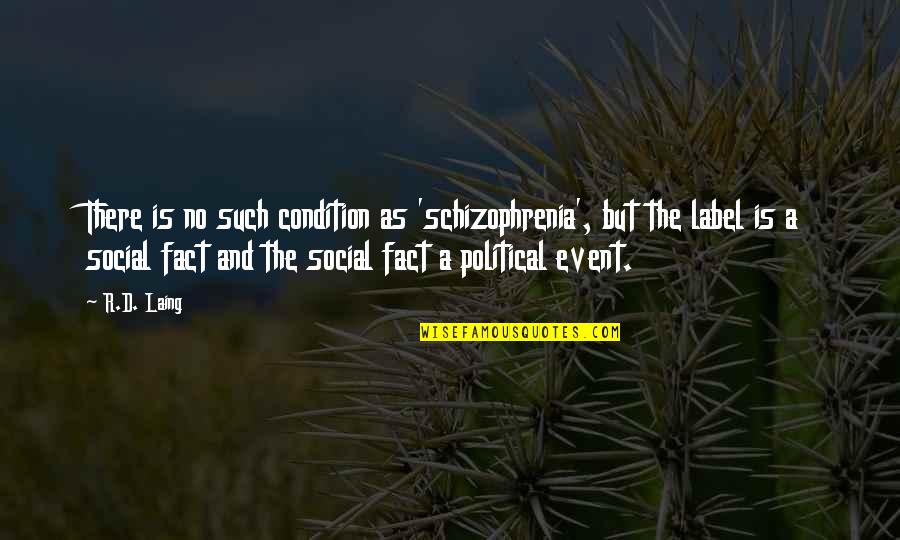 Being A Respectable Lady Quotes By R.D. Laing: There is no such condition as 'schizophrenia', but Being A Respectable Lady Quotes By R.D. Laing: There is no such condition as 'schizophrenia', but