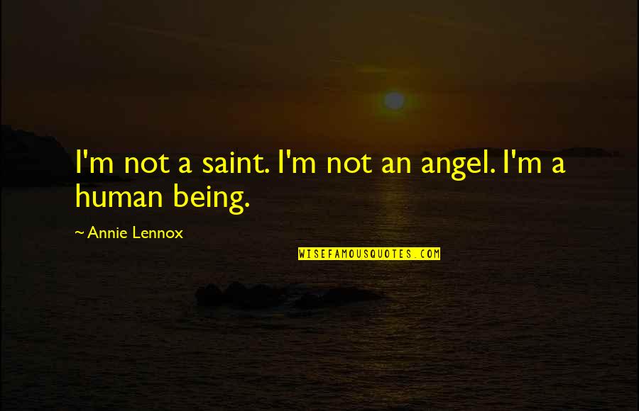 Being A Saint Quotes By Annie Lennox: I'm not a saint. I'm not an angel.