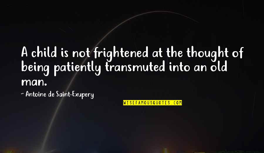 Being A Saint Quotes By Antoine De Saint-Exupery: A child is not frightened at the thought