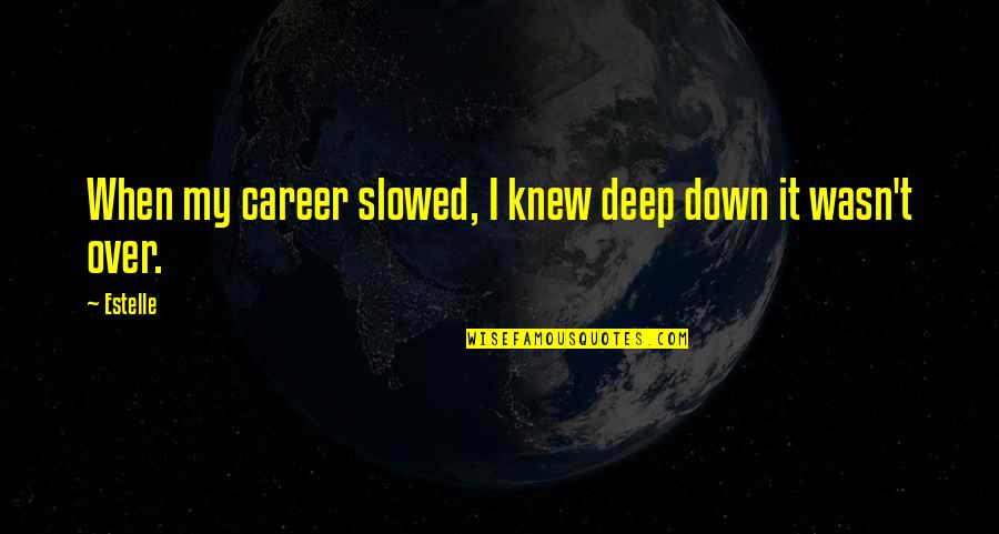 Being A Social Outcast Quotes By Estelle: When my career slowed, I knew deep down