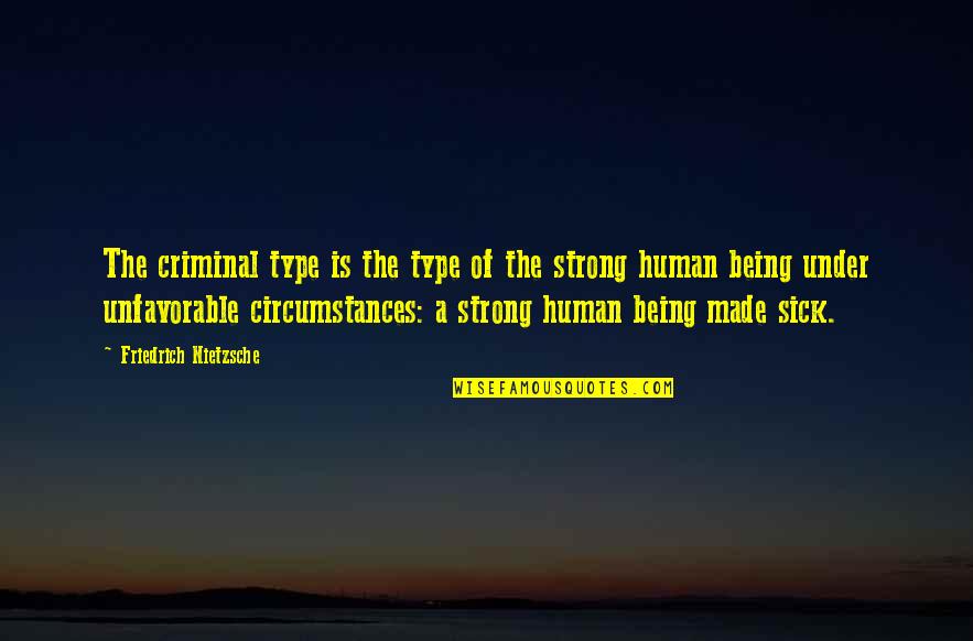 Being A Strong Quotes By Friedrich Nietzsche: The criminal type is the type of the