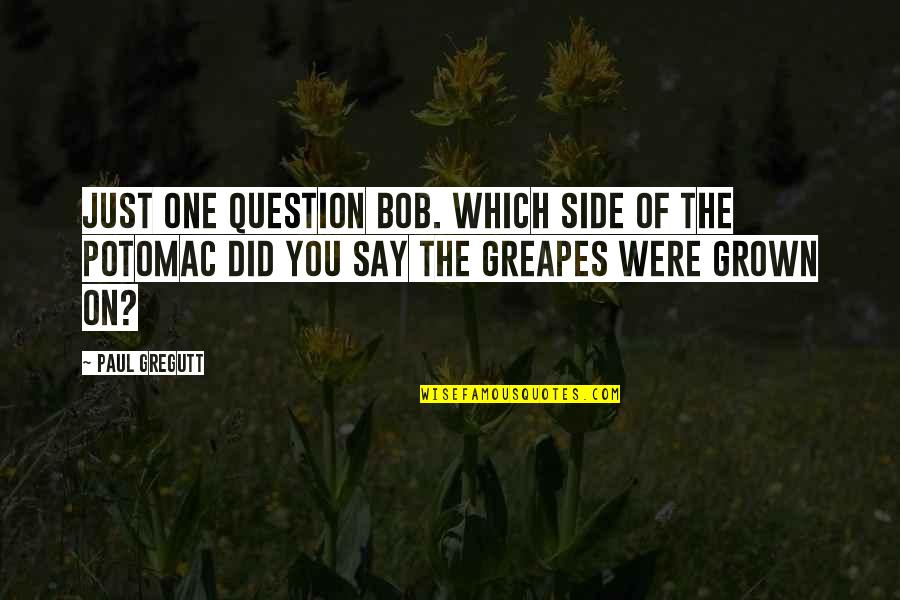 Being A Supportive Teammate Quotes By Paul Gregutt: Just one question Bob. Which side of the