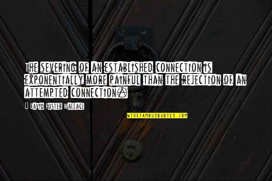 Being A Team At Sports Quotes By David Foster Wallace: The severing of an established connection is exponentially Being A Team At Sports Quotes By David Foster Wallace: The severing of an established connection is exponentially
