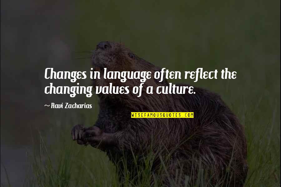 Being A Team At Work Quotes By Ravi Zacharias: Changes in language often reflect the changing values