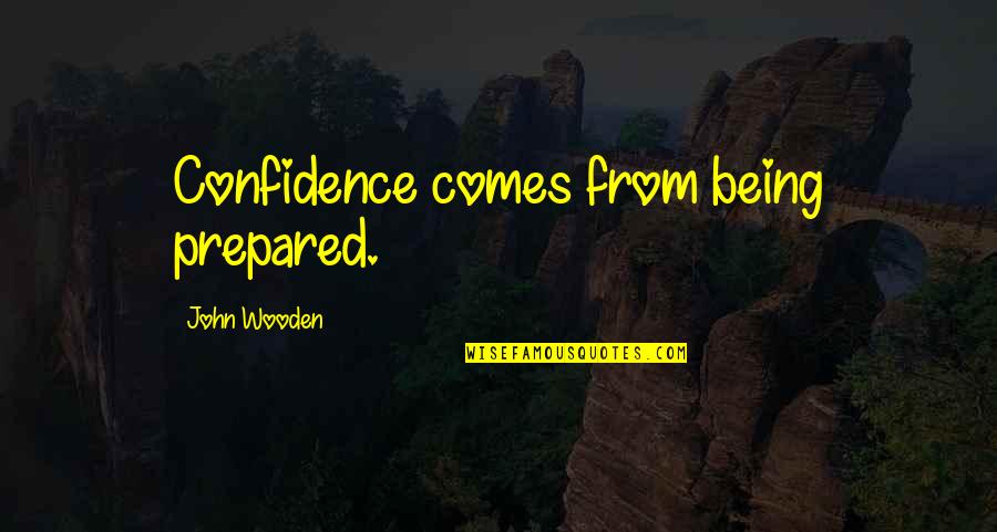 Being A Teamwork Quotes By John Wooden: Confidence comes from being prepared.