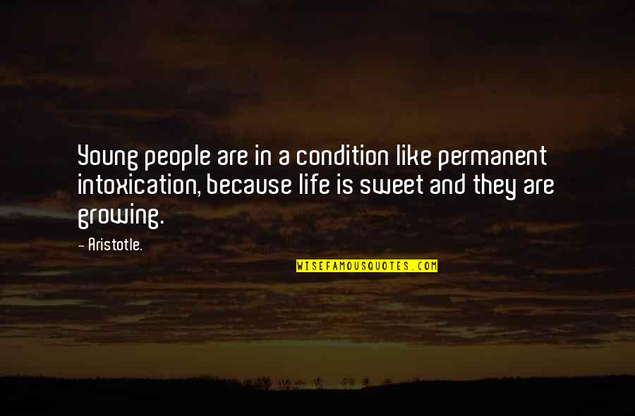 Being Addicted To Pain Quotes By Aristotle.: Young people are in a condition like permanent