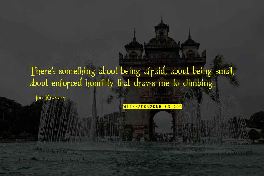 Being Afraid Of Something Quotes By Jon Krakauer: There's something about being afraid, about being small,