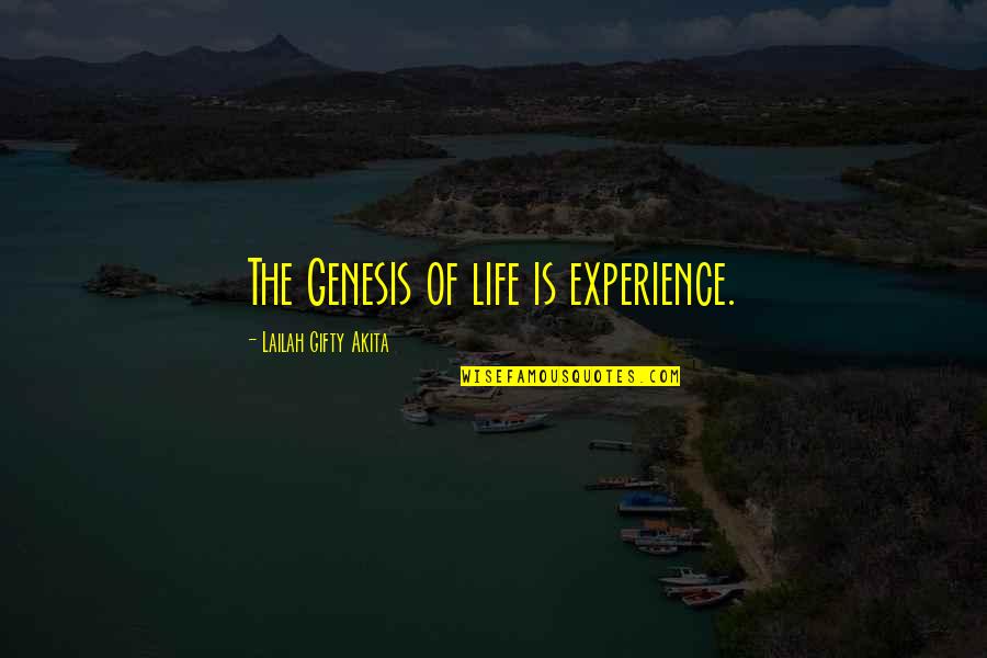 Being Afraid Of The Truth Quotes By Lailah Gifty Akita: The Genesis of life is experience.