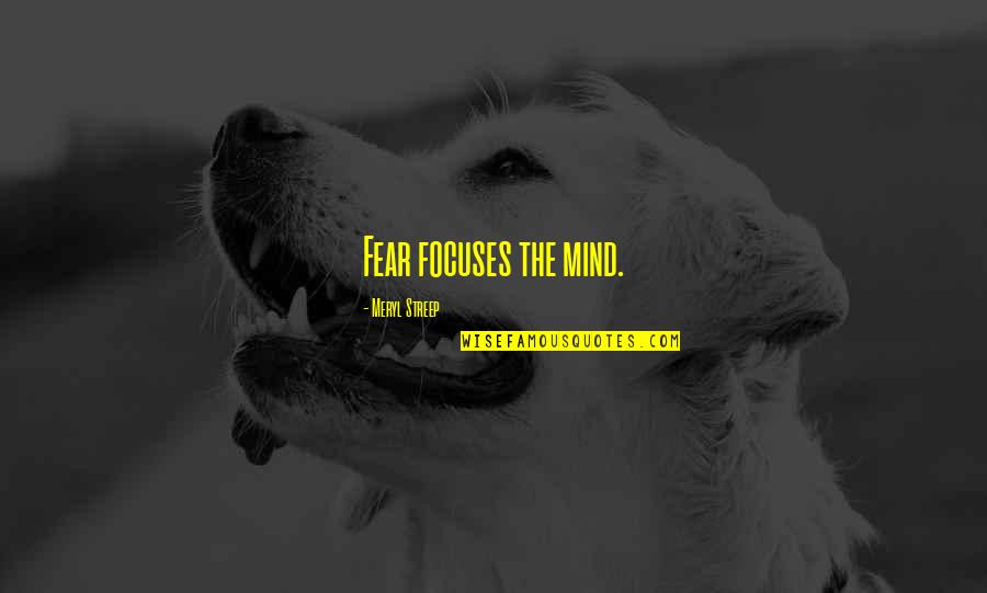 Being Afraid To Be Happy Quotes By Meryl Streep: Fear focuses the mind.