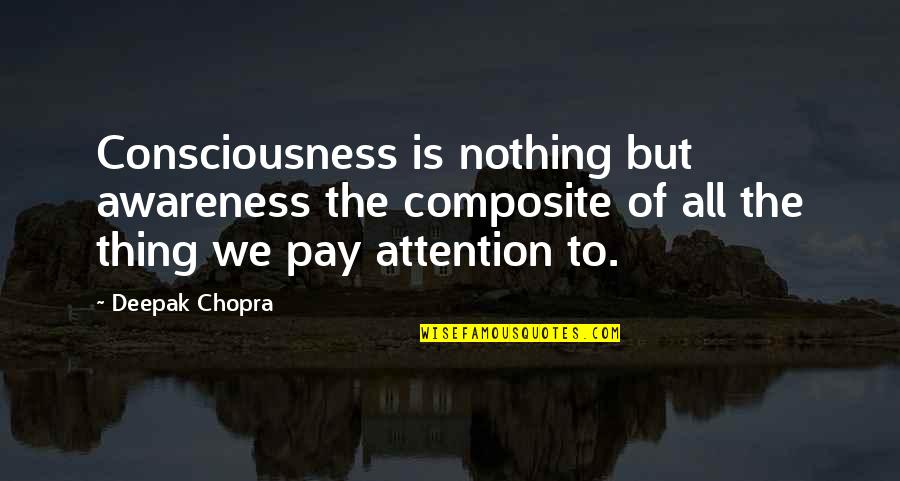 Being Against Gay Marriage Quotes By Deepak Chopra: Consciousness is nothing but awareness the composite of