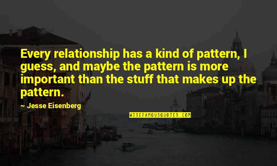 Being Alone And Strong Quotes By Jesse Eisenberg: Every relationship has a kind of pattern, I