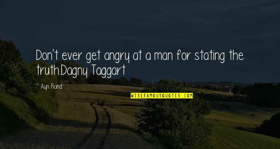 Being Alone And Thinking Quotes By Ayn Rand: Don't ever get angry at a man for