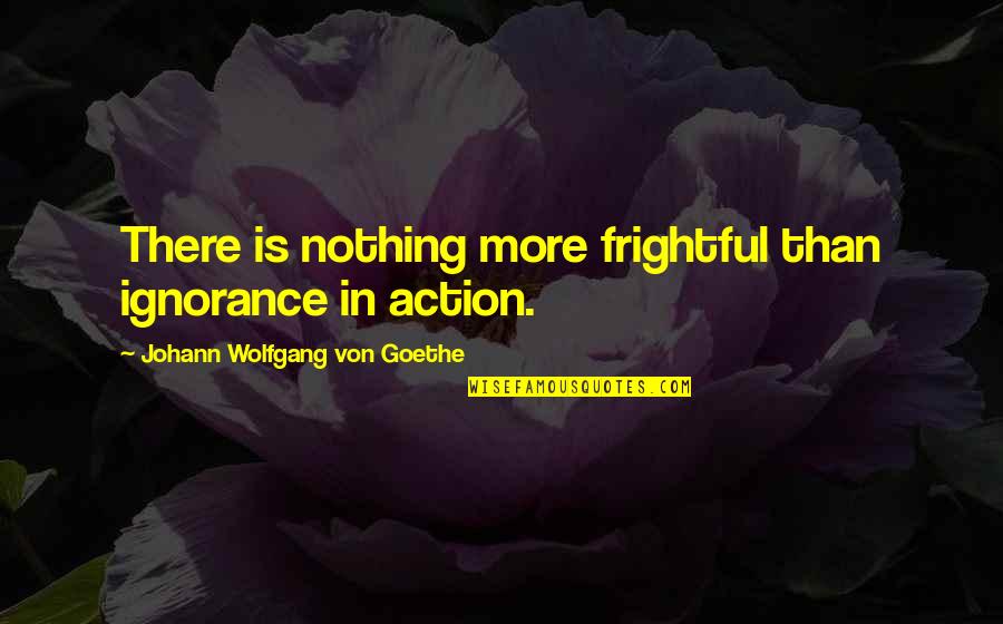 Being Alone But Happy Quotes By Johann Wolfgang Von Goethe: There is nothing more frightful than ignorance in