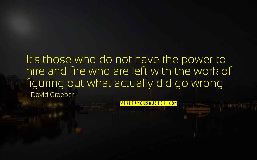 Being Alone Sometimes Quotes By David Graeber: It's those who do not have the power