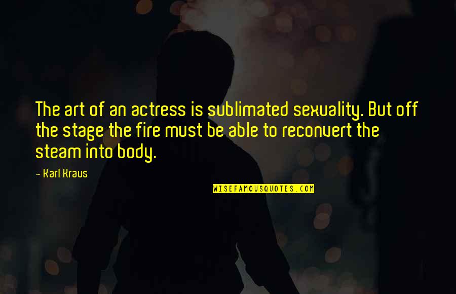 Being Alone With Yourself Quotes By Karl Kraus: The art of an actress is sublimated sexuality.