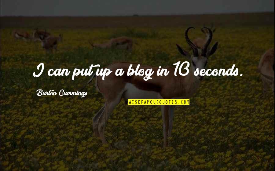 Being Ambitious In Life Quotes By Burton Cummings: I can put up a blog in 10