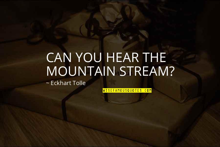 Being An Outlaw Quotes By Eckhart Tolle: CAN YOU HEAR THE MOUNTAIN STREAM?