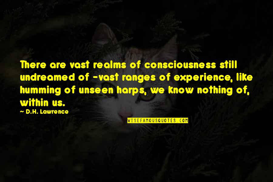 Being An Ugly Person Quotes By D.H. Lawrence: There are vast realms of consciousness still undreamed