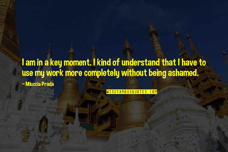 Being Ashamed Quotes By Miuccia Prada: I am in a key moment. I kind