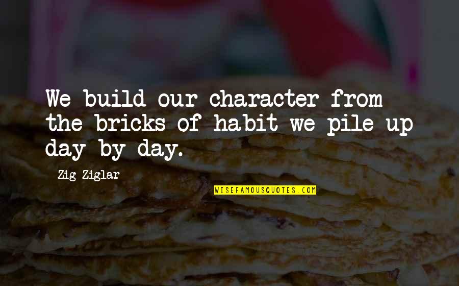 Being At Peace With Oneself Quotes By Zig Ziglar: We build our character from the bricks of