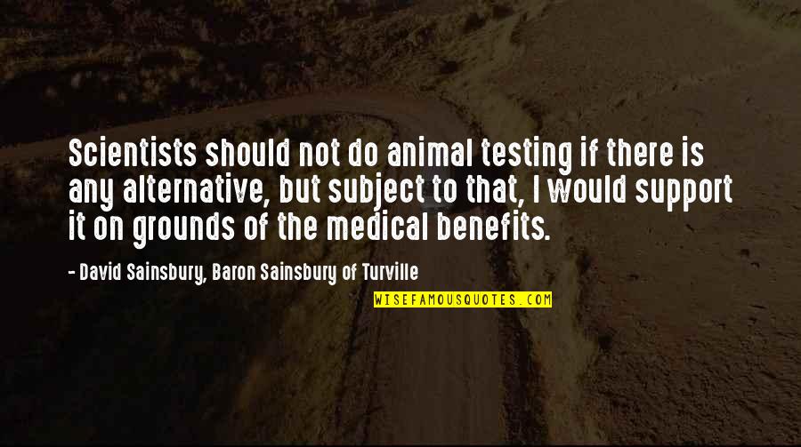 Being Awakened Quotes By David Sainsbury, Baron Sainsbury Of Turville: Scientists should not do animal testing if there