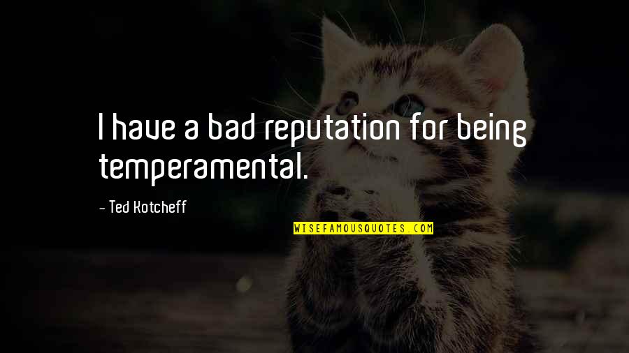 Being Bad Quotes By Ted Kotcheff: I have a bad reputation for being temperamental.