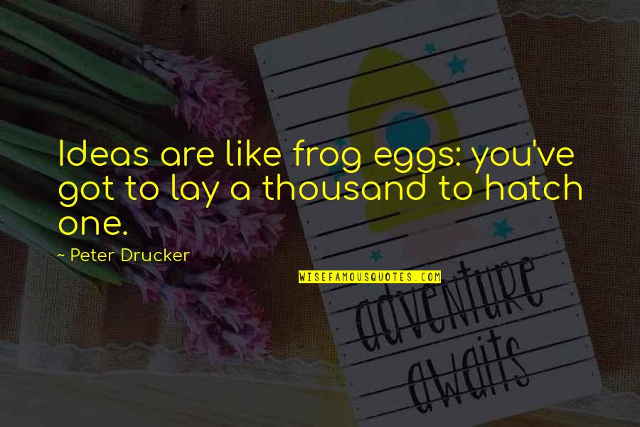 Being Balls Quotes By Peter Drucker: Ideas are like frog eggs: you've got to