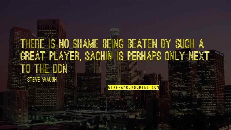 Being Beaten Quotes By Steve Waugh: There is no shame being beaten by such