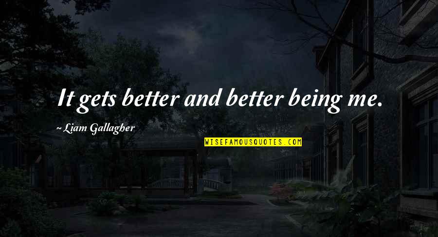 Being Better Off Without Me Quotes By Liam Gallagher: It gets better and better being me.