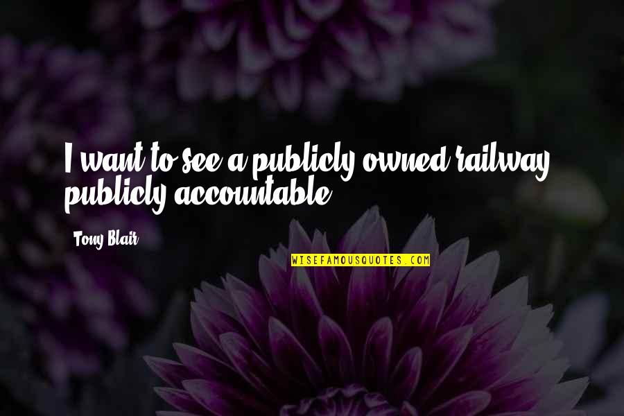 Being Blamed Quotes By Tony Blair: I want to see a publicly-owned railway, publicly