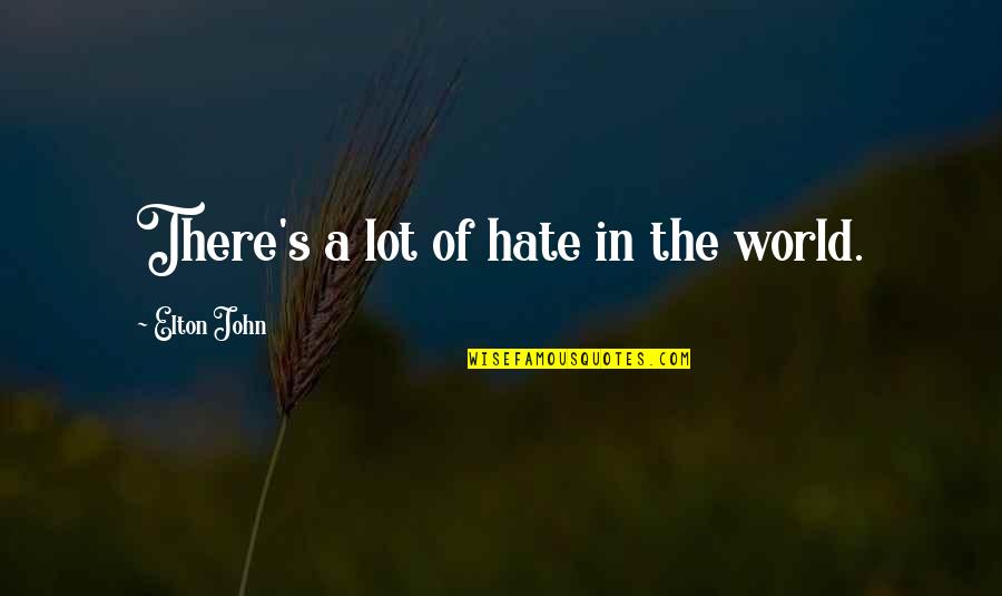 Being Blessed To Be Alive Quotes By Elton John: There's a lot of hate in the world.