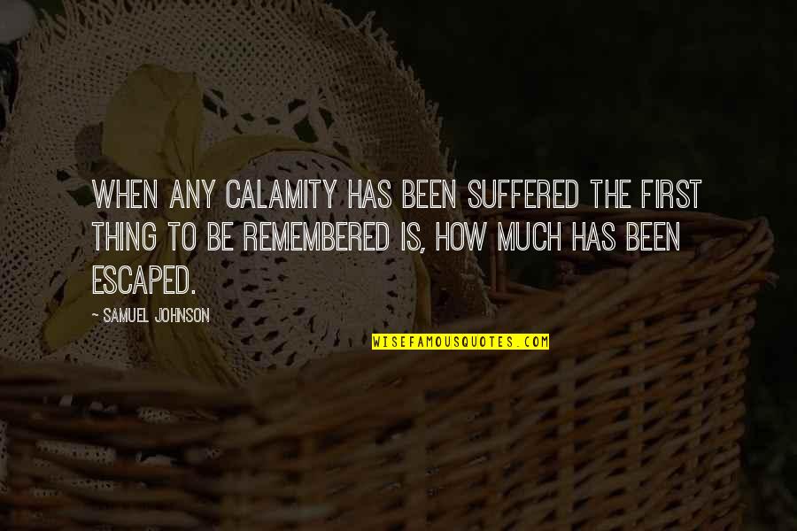 Being British Quotes By Samuel Johnson: When any calamity has been suffered the first