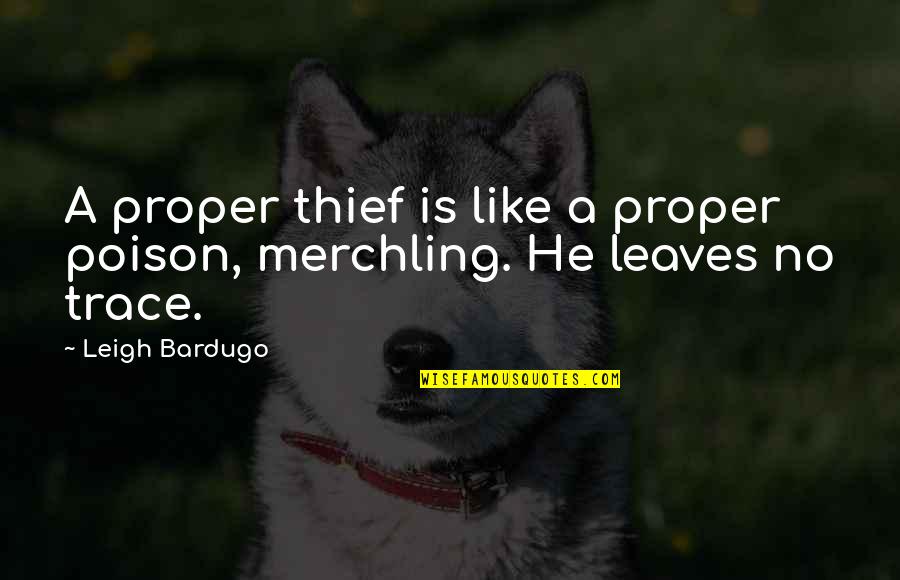 Being Bullied At Work Quotes By Leigh Bardugo: A proper thief is like a proper poison,