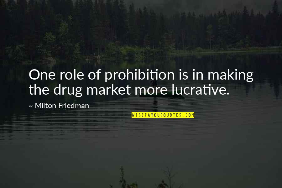 Being Busy Tumblr Quotes By Milton Friedman: One role of prohibition is in making the