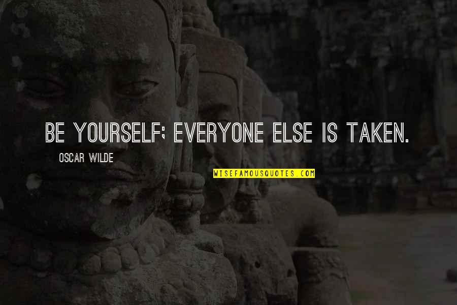 Being By Yourself And Happy Quotes By Oscar Wilde: Be yourself; everyone else is taken.