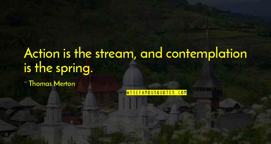 Being Caught Up In The Moment Quotes By Thomas Merton: Action is the stream, and contemplation is the