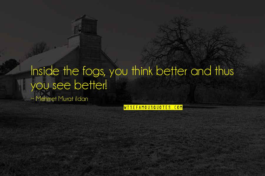 Being Cheated On Quotes By Mehmet Murat Ildan: Inside the fogs, you think better and thus