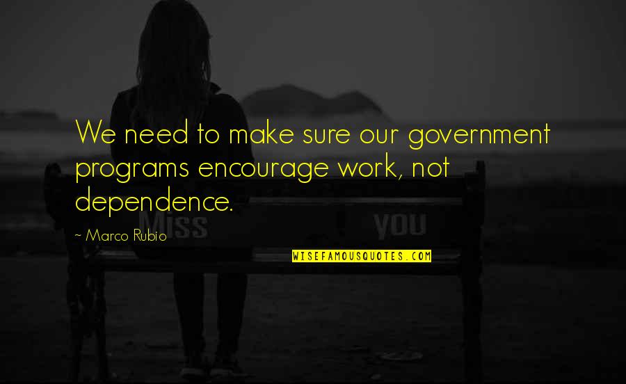 Being Chill In Life Quotes By Marco Rubio: We need to make sure our government programs