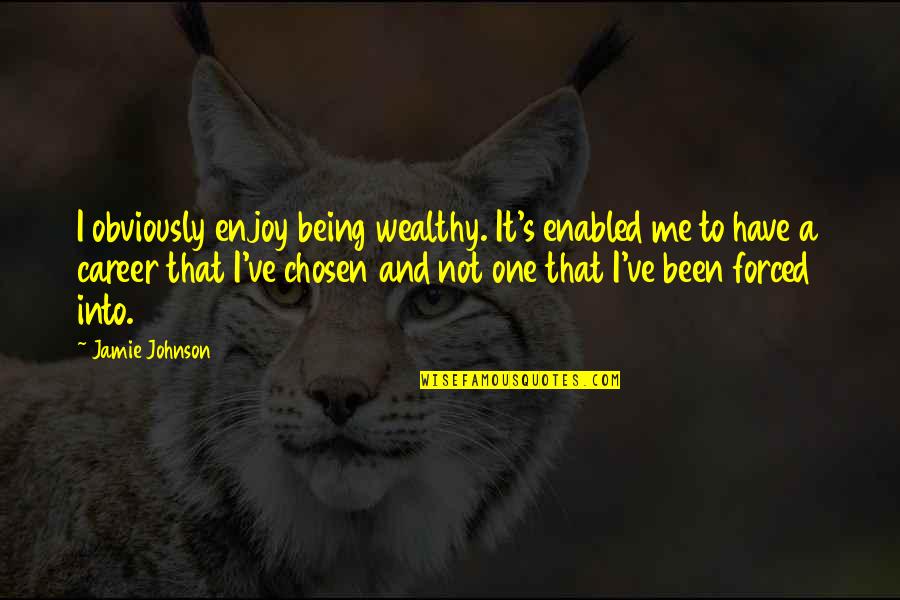 Being Chosen Over Quotes By Jamie Johnson: I obviously enjoy being wealthy. It's enabled me