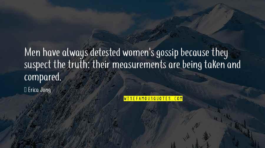 Being Compared Quotes By Erica Jong: Men have always detested women's gossip because they