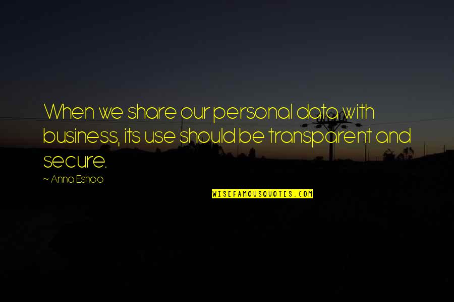 Being Confident And Beautiful Quotes By Anna Eshoo: When we share our personal data with business,