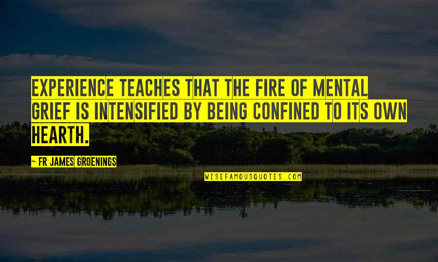 Being Confined Quotes By Fr James Groenings: Experience teaches that the fire of mental grief