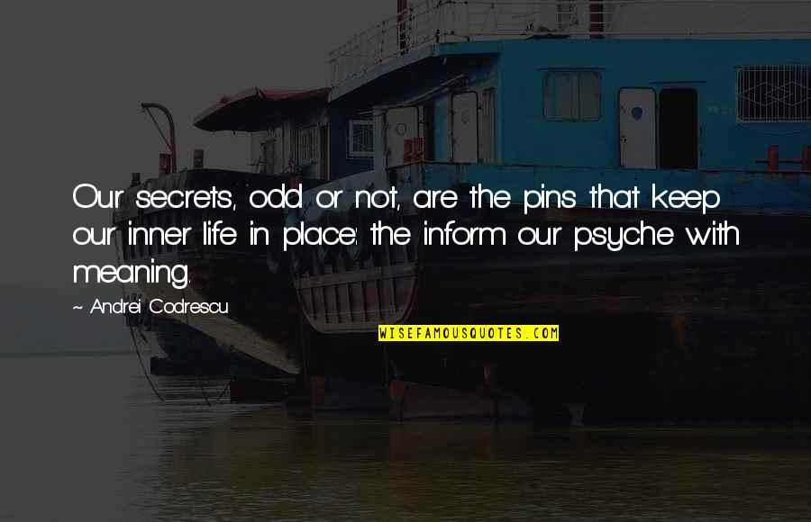 Being Cool And Crazy Quotes By Andrei Codrescu: Our secrets, odd or not, are the pins