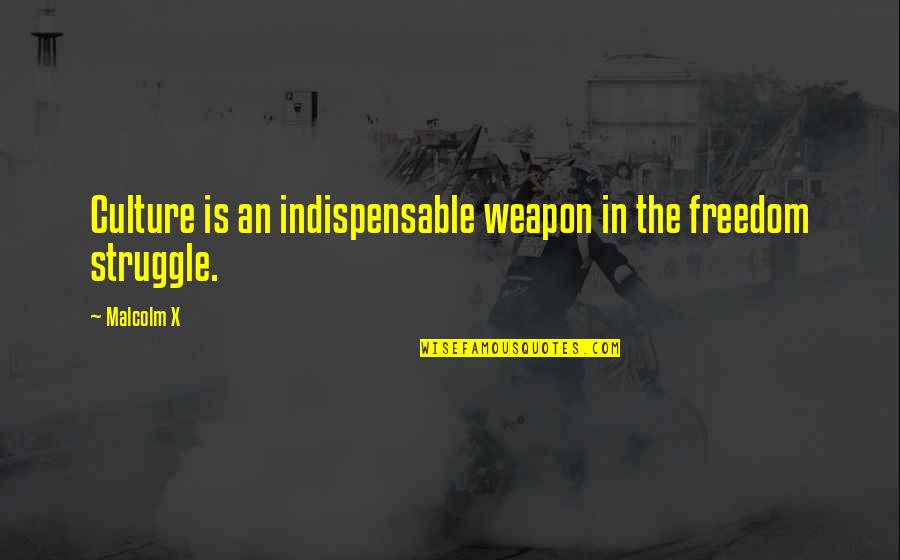 Being Crazy And Free Quotes By Malcolm X: Culture is an indispensable weapon in the freedom