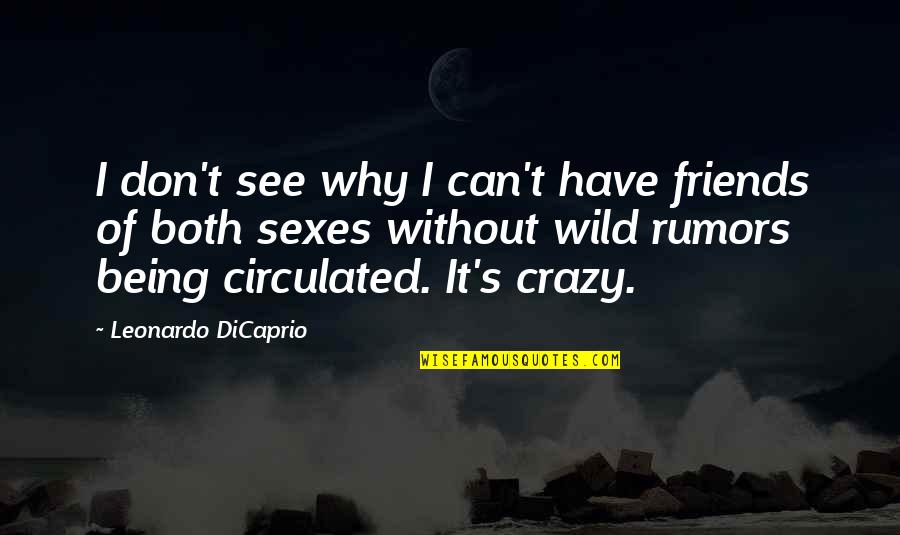 Being Crazy Quotes By Leonardo DiCaprio: I don't see why I can't have friends