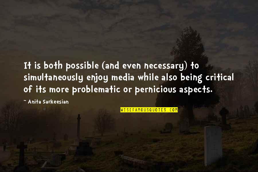 Being Critical Quotes By Anita Sarkeesian: It is both possible (and even necessary) to