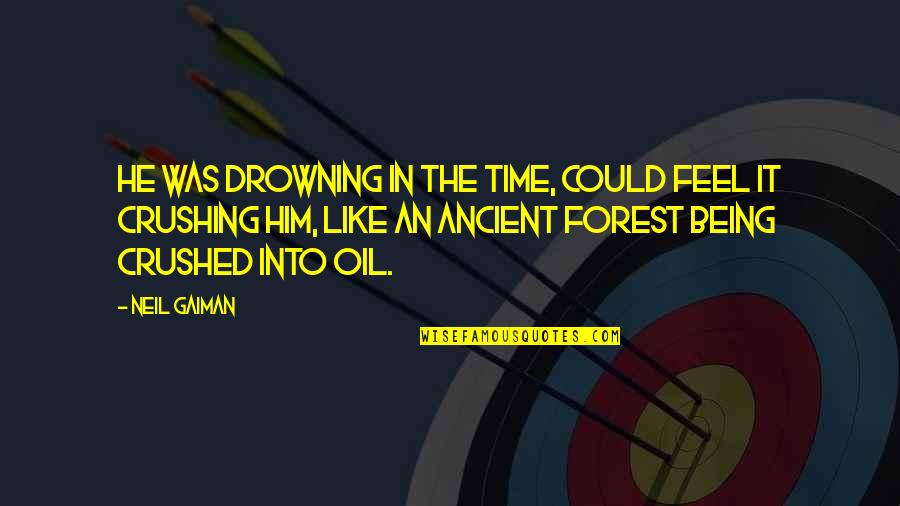 Being Crushed Quotes By Neil Gaiman: He was drowning in the Time, could feel